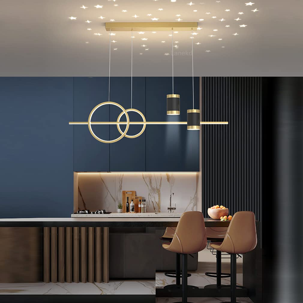 Lanekd Esstisch LED Pendelleuchte/Hängelampe Esszimmer Pendellampe Höhenverstellbar Designer Küchenlampen Warmes Licht/3000K Decken Leuchten für Büro Schlafzimmer Wohnzimmer Deko Hängend Lampe