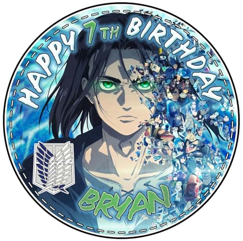 7.5 Inch Edible Cake Topper – Attack Kids Fun Titans