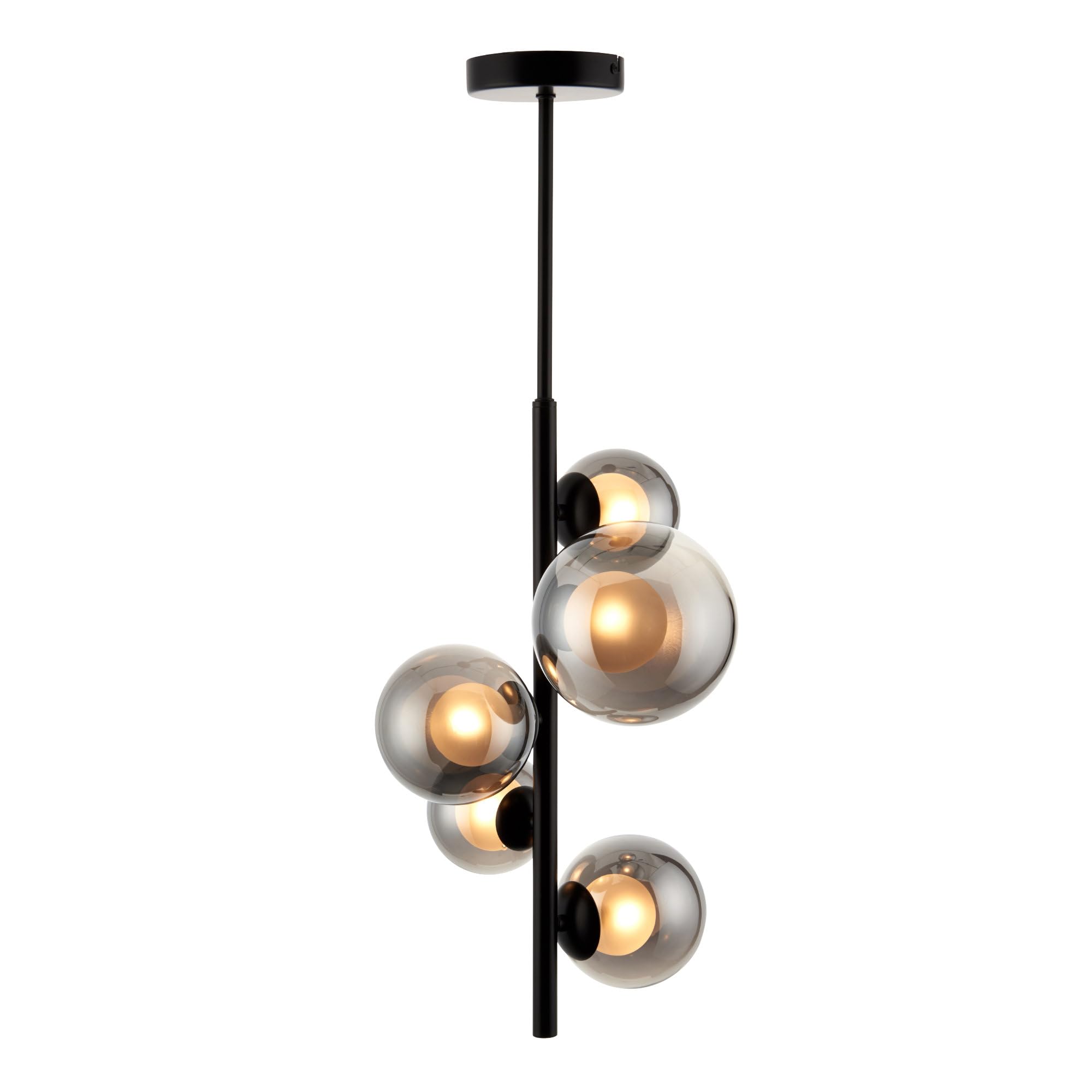 B&Q -  ColeBlack With Smoke Glass 5 Light Ceiling Pendant