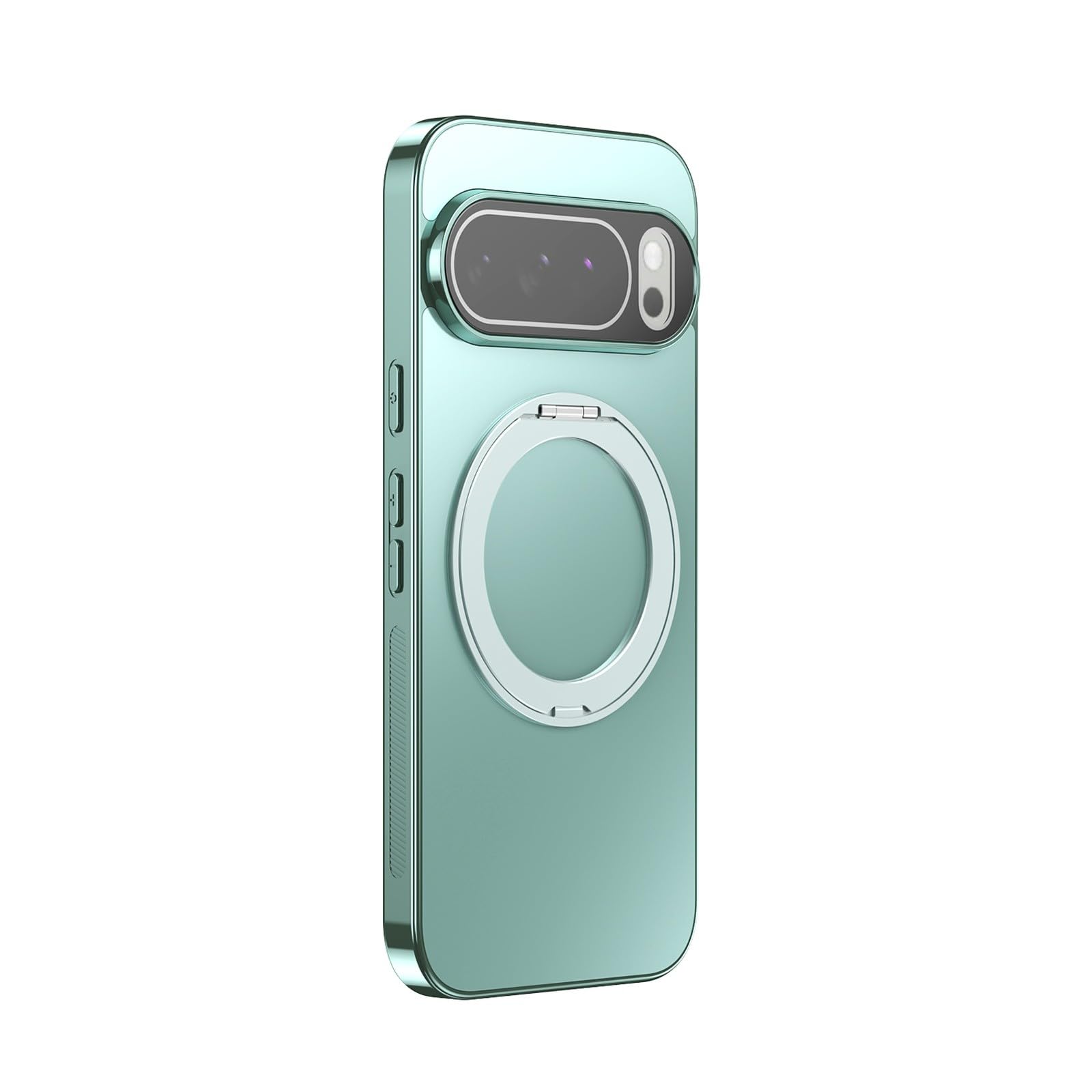 Carcasa genérica compatible con Google Pixel 9 Pro XL (color: cian) Soporte de metal esmerilado Carcasa rígida