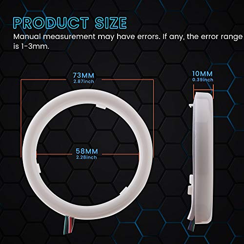 Set 70MM RGB Angel Eyes LED Halo Rings para Auto miniatura 2