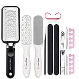 Professional Colossal Foot Rasp Foot File Callus Remover Kit, DreamSter Stainless Steel Pedicure Tools Set Large Foot Scrubber Double Sided Files Foot Care Kit for Women Men Salon Home