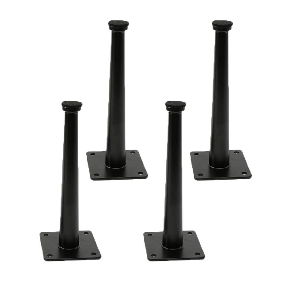 4 pies para Muebles, Mesa de Hierro, Patas de Metal, Negro, elevadores para Muebles, Patas de Muebles, Tubo cónico con Almohadilla para pies de Fieltro, Accesorios para Patas de es