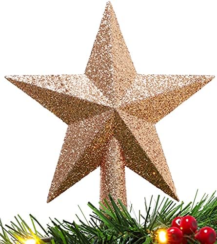 Christmas Concepts® 20cm Glitter Tree Top Star Decoration  Christmas Tree Topper (Midnight Blue)