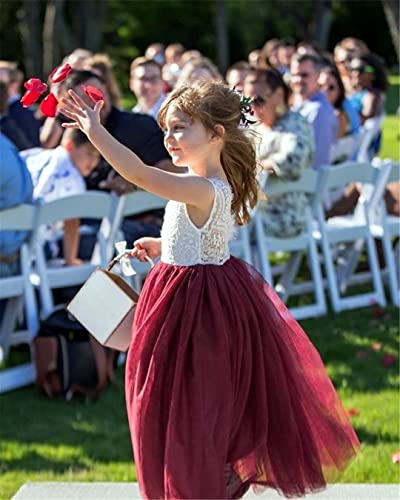 image for 2Bunnies Girl Peony Lace Back A-Line Straight Tutu Tulle Party Flower 