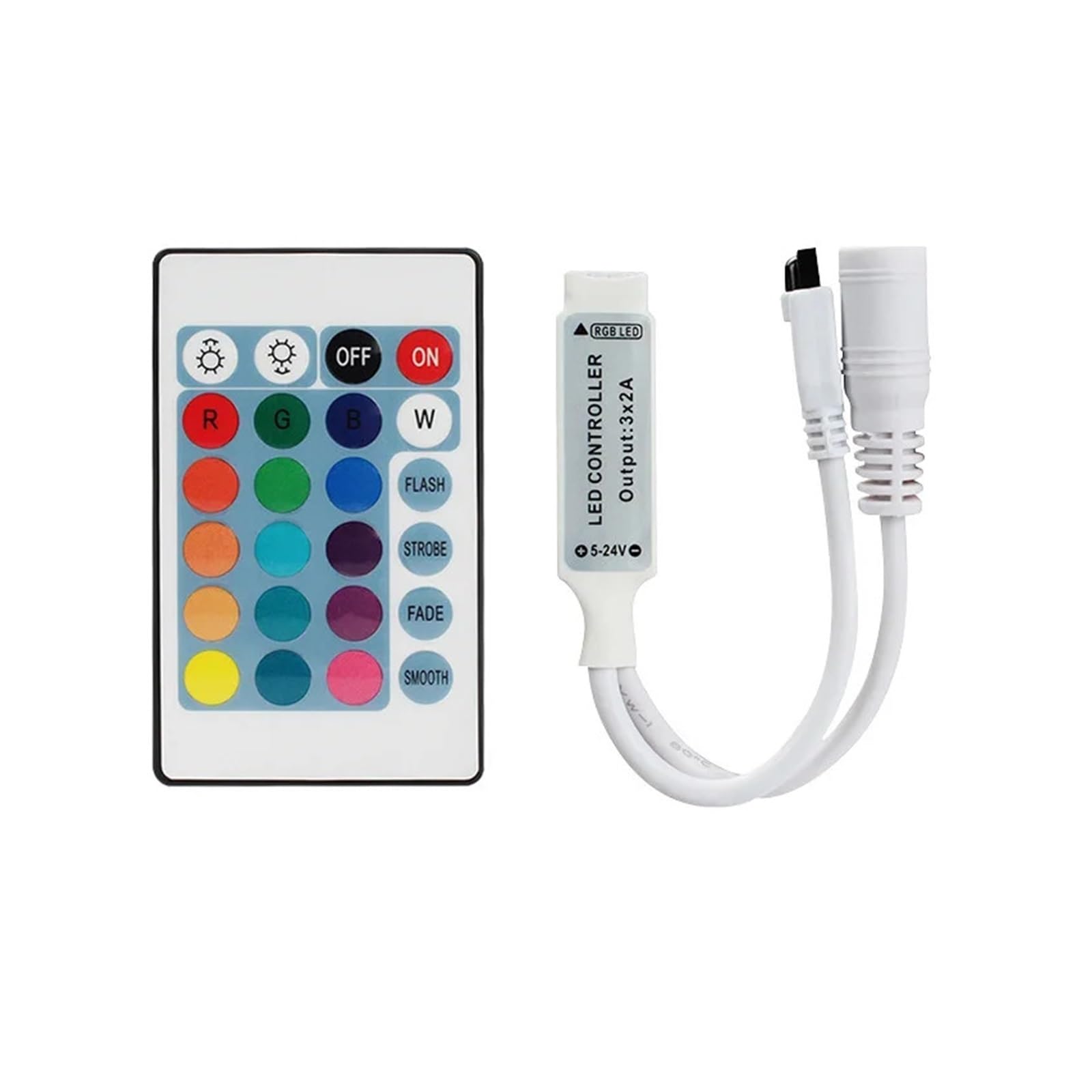 Tira de luz LED RGB con mini controlador de 12V para iluminar el mueble del salón
