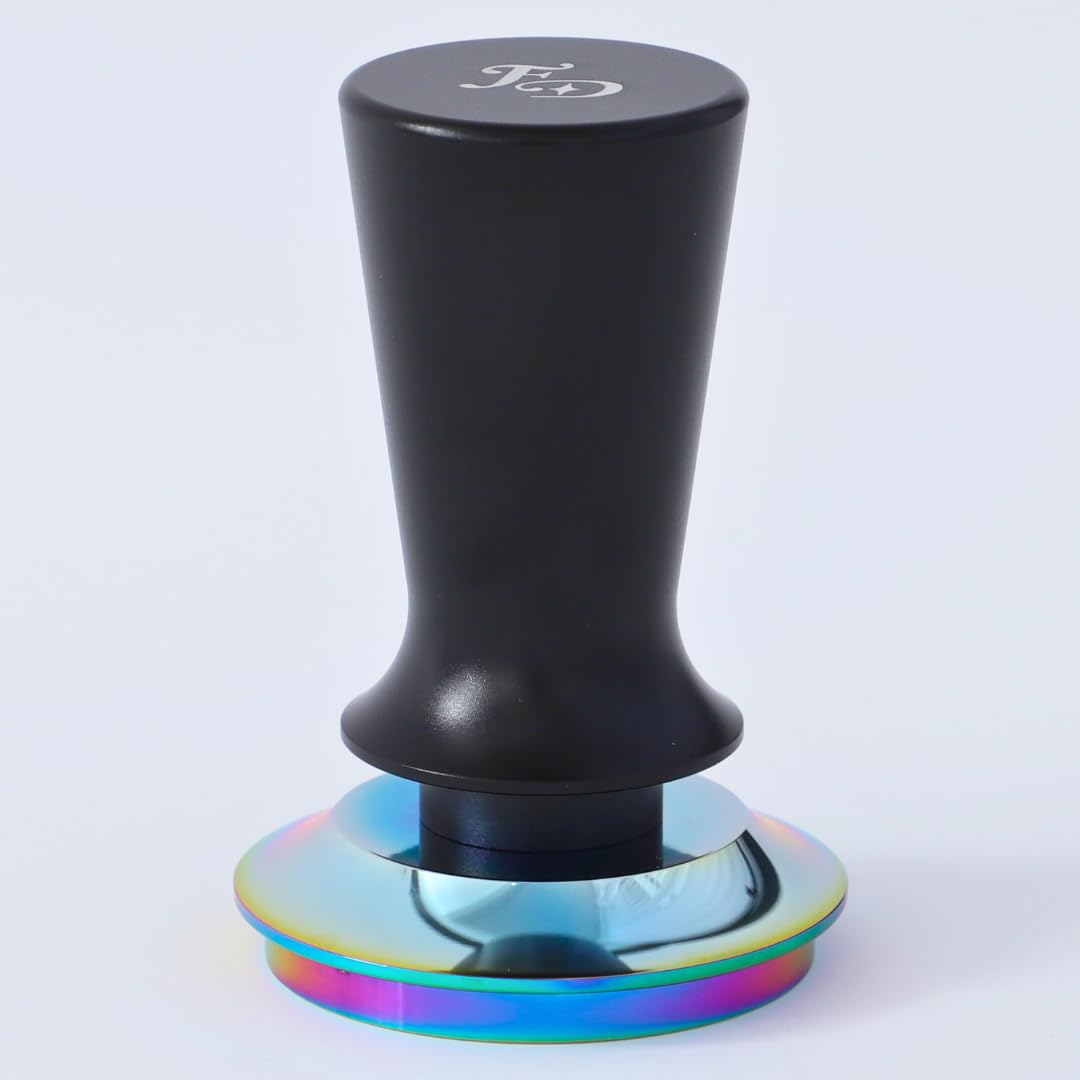 For Days 54mm Calibrated Tamper for Espresso Machines, 20 lbs Spring-Loaded Coffee Tool for Baristas with a Stainless Steel Flat Base, Fits 54mm Portafilters and Breville (Black Handle)