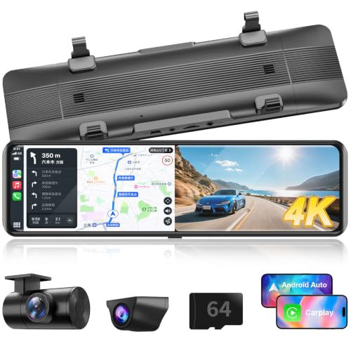 Amazon.co.jp: NZACE ドライブレコーダー ミラー型 分離 4K 前後カメラ