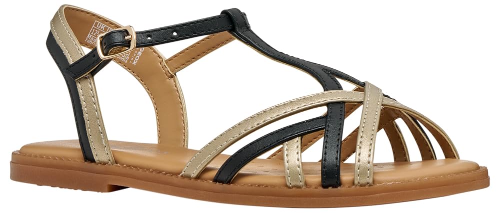 Geox Girl's J Sandal Karly, Black Platinum, 12.5 UK