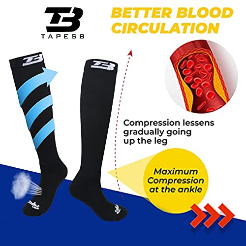 Tapesb Plus Size Compression Socks Wide Calf Men Women Knee High 20-30 Mmhg Breathable Circulation Xl 2Xl 3Xl 4Xl 5Xl Black #TOP3