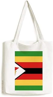 Bolsa de lona com bandeira nacional da África Zimbabwe bolsa de compras casual