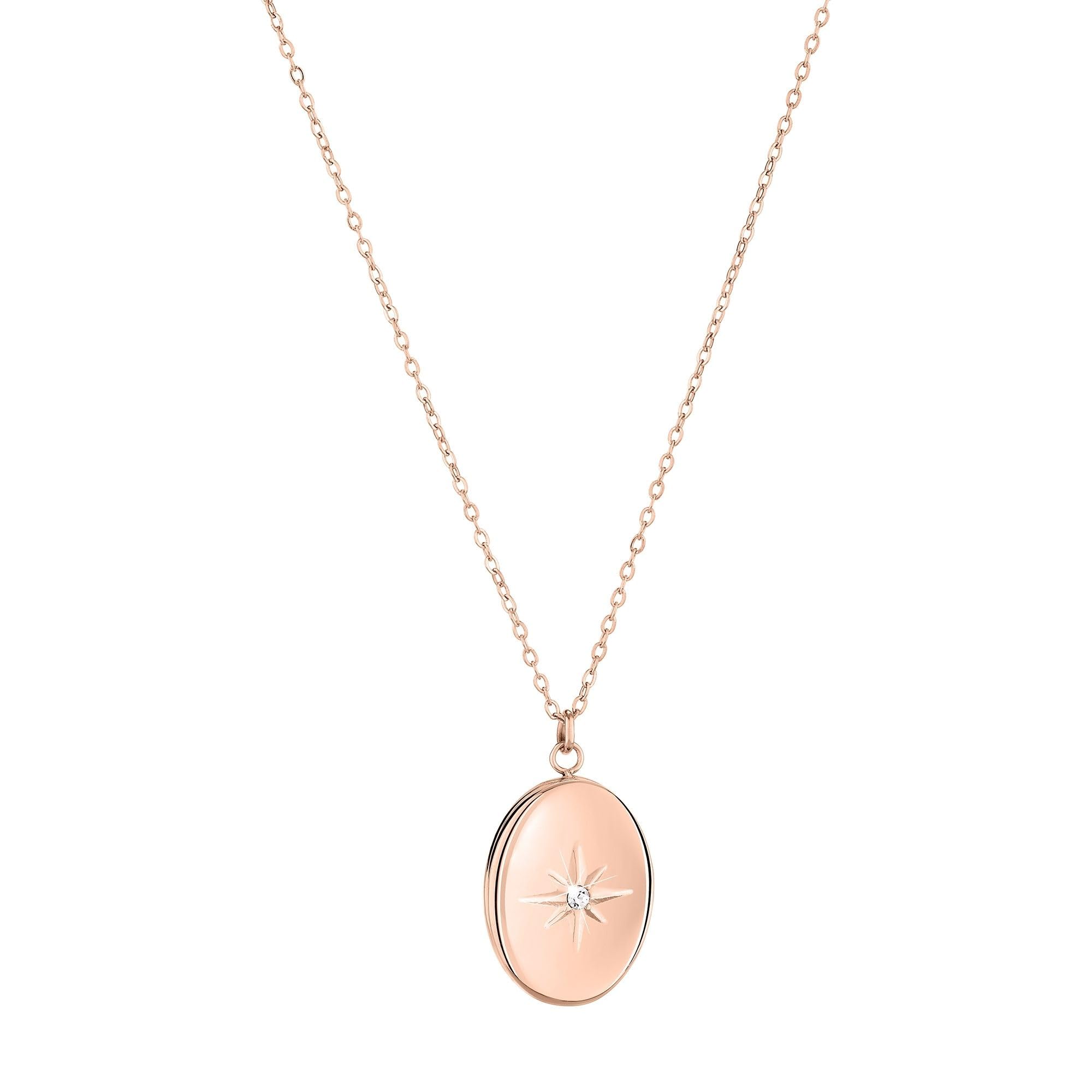Tamaris Halskette für Damen, Halsschmuck in Silber, Gold & Roségold, Kette mit Amulett aus Edelstahl, wasserfest