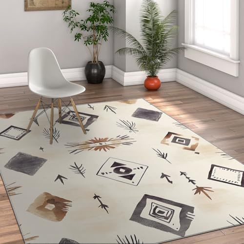 Tapis de chambre bohème 180x240cm géométrique abstrait - 4