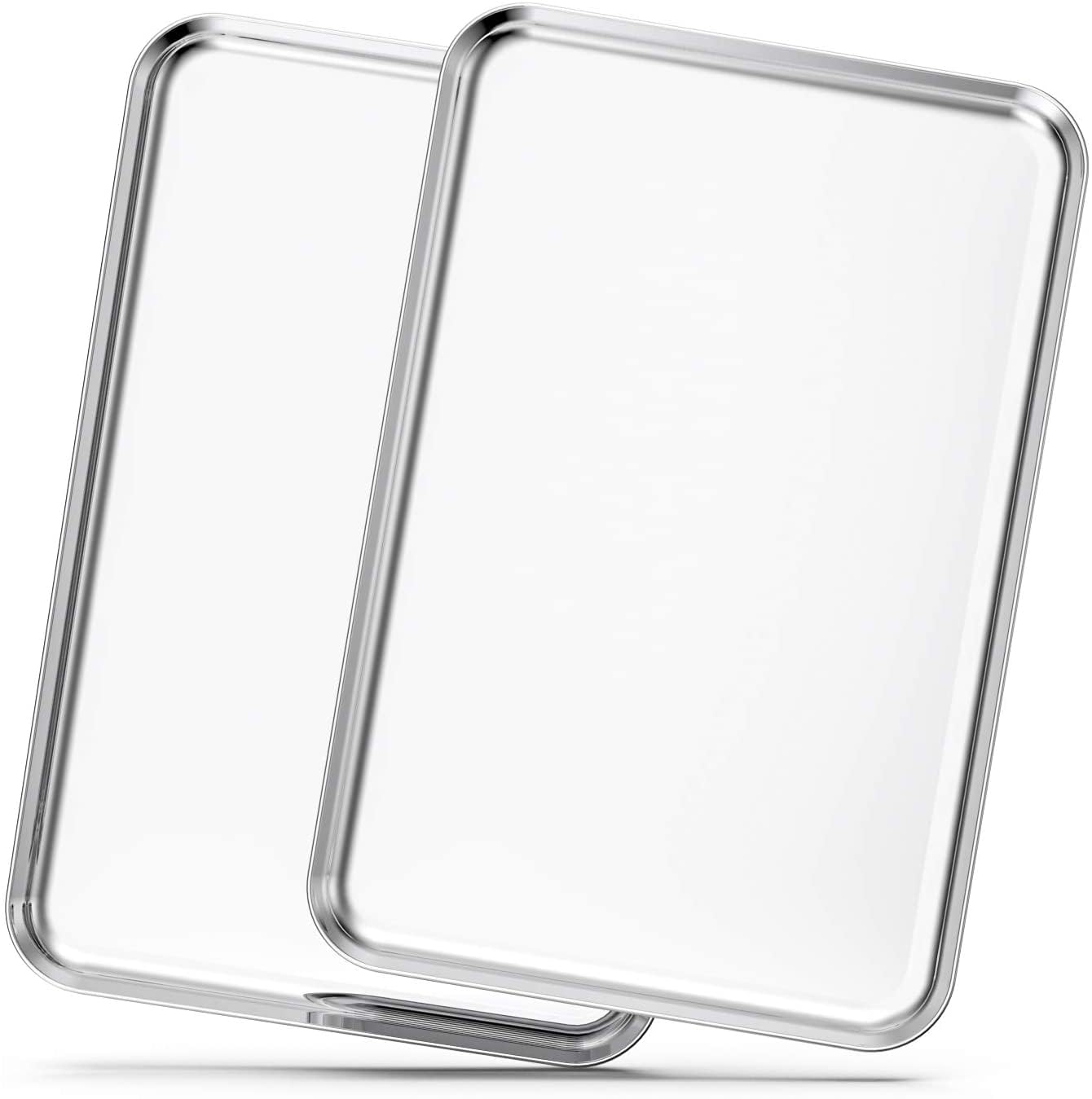 Plaque de cuisson en acier inoxydable argenté poli avec rebords pour cuisson saine