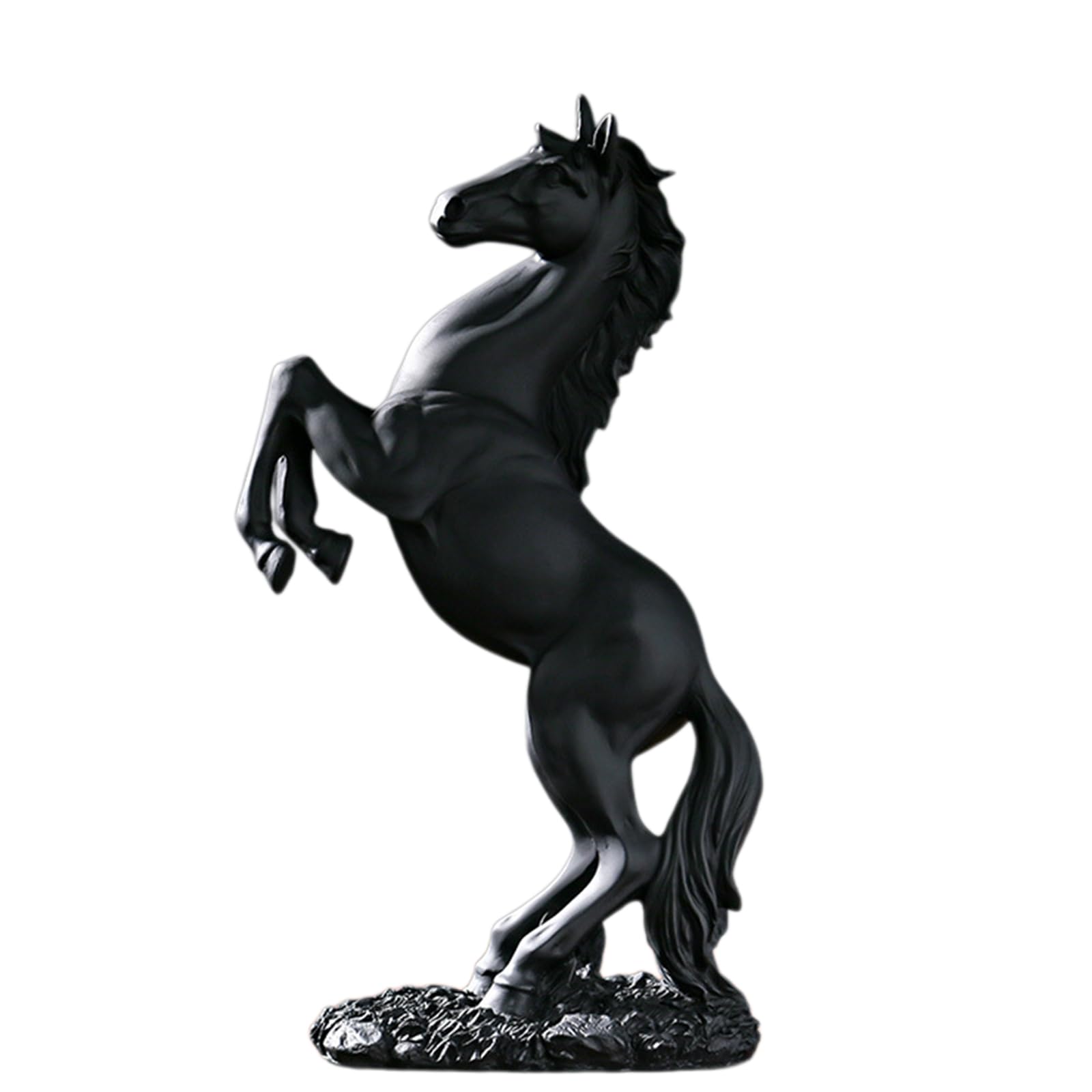 YXCQHZM Horse Resin Figurine Modern Sculpture for Desk Decor Statue, Wine Rack, Office Desk Ornament (black)