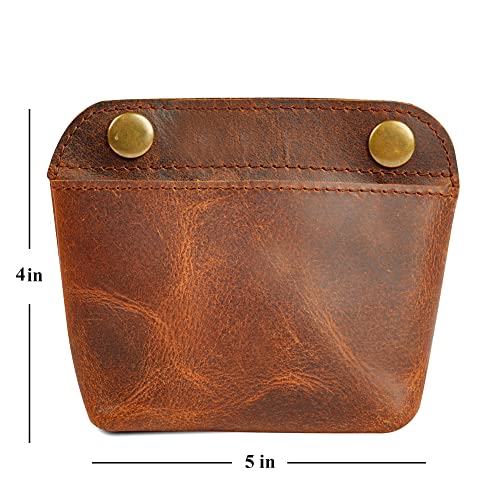 Handmade Leather Double Snap Pouch, Coin Purse, Cash & Card Holder, Makeup Bag, Cable Organizer - Minimalist Leather Snap Wallet, Durable Clasp Pouch for Travel & Accessories4