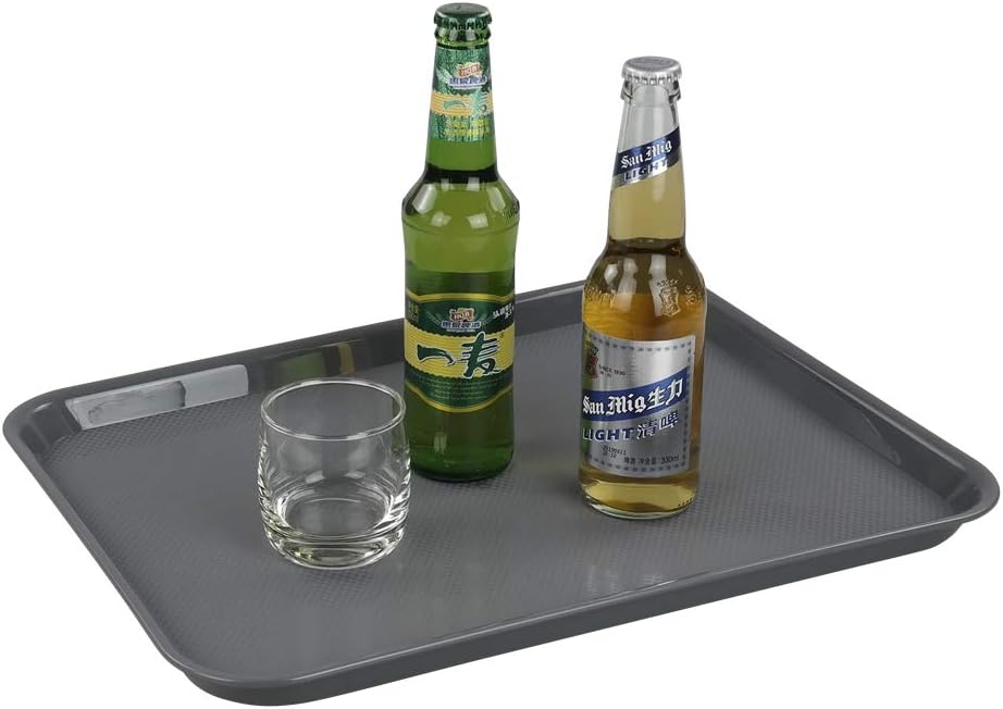 12-Pack Serving Trays, Plastic Fast Food Trays, Grey - Image 6