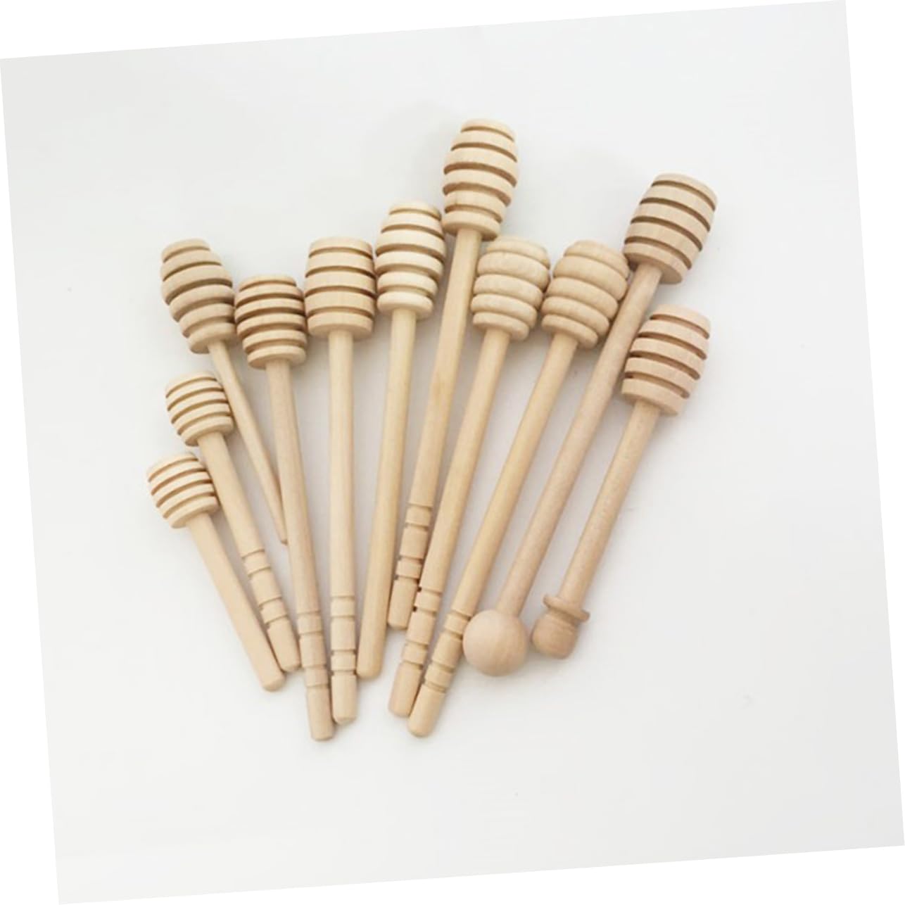 KICHOUSE 18pc Wooden Honey Mixing Stick for Milk Tea Creative Stirring Stick Bar Home Drink Mixing Tool