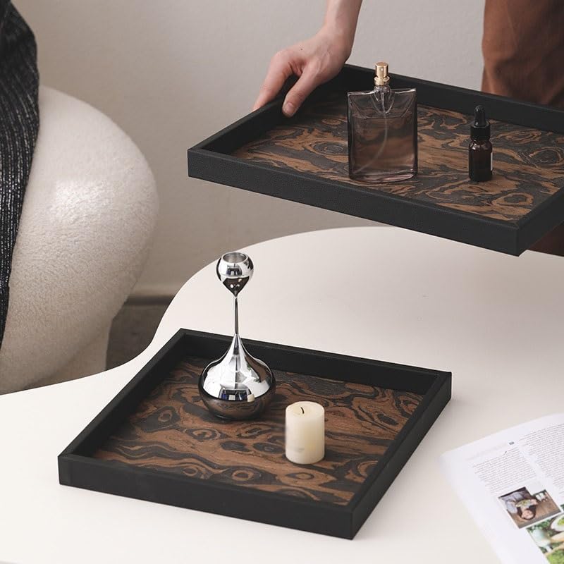 Bandejas Servir Comida Bandeja for Llaves, Bandeja for Puerta de Entrada, Adornos, aromaterapia, Perfume, Almacenamiento Joyas, decoración Suave Mesa Cama | S