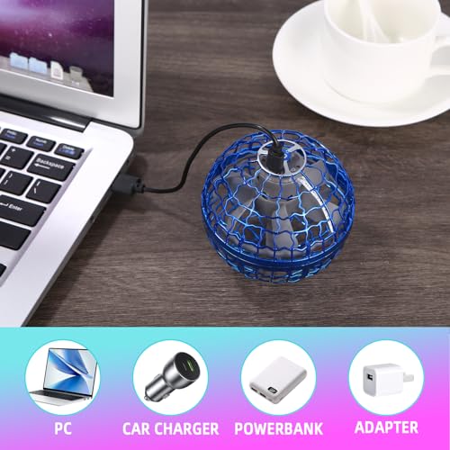 Taoxee Fliegender Ball LED, Magic Flying Orb mit Handsteuerung, Schwebender Hoverball Leuchtender Flying Spinner, Mini Drohne für Kinder Indoor/Outdoor, Cooles Spielzeug Geschenk für Jungen Mädchen