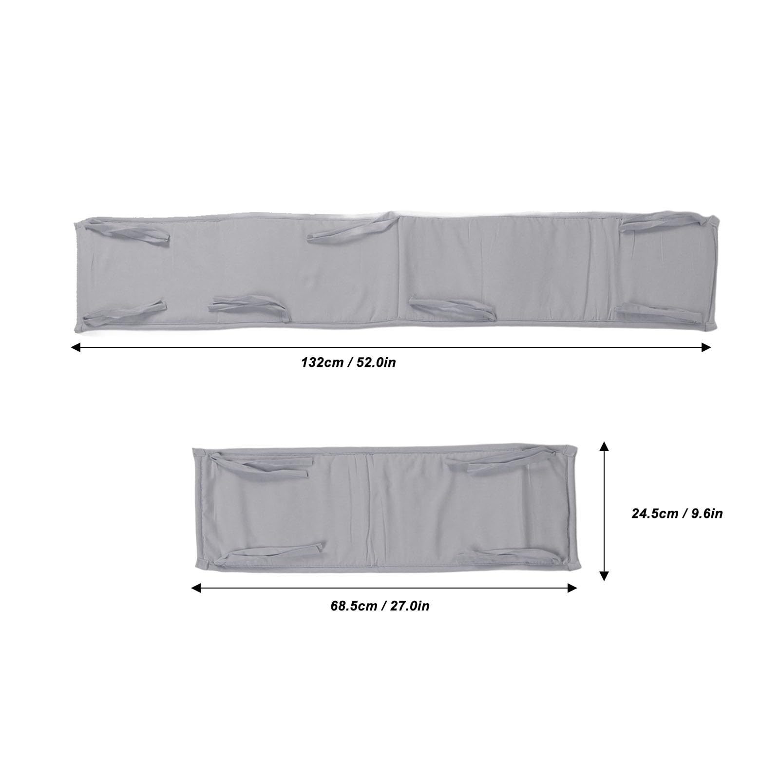 Protectores de barandilla de cama de seguridad para bebés Barandilla de cama de cuna suave y transpirable para niños pequeños (Gris)