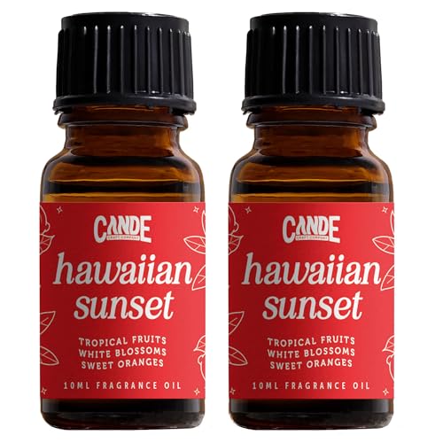 Image of CANDECraftCo Premium Fragrance Oil - Diffuser Oils Fragrances Scented for Home, Candle Soap Making Supplies, Aromatherapy Blends for House (0.34 Fl Oz) (2-Pack, Hawaiian Sunset)