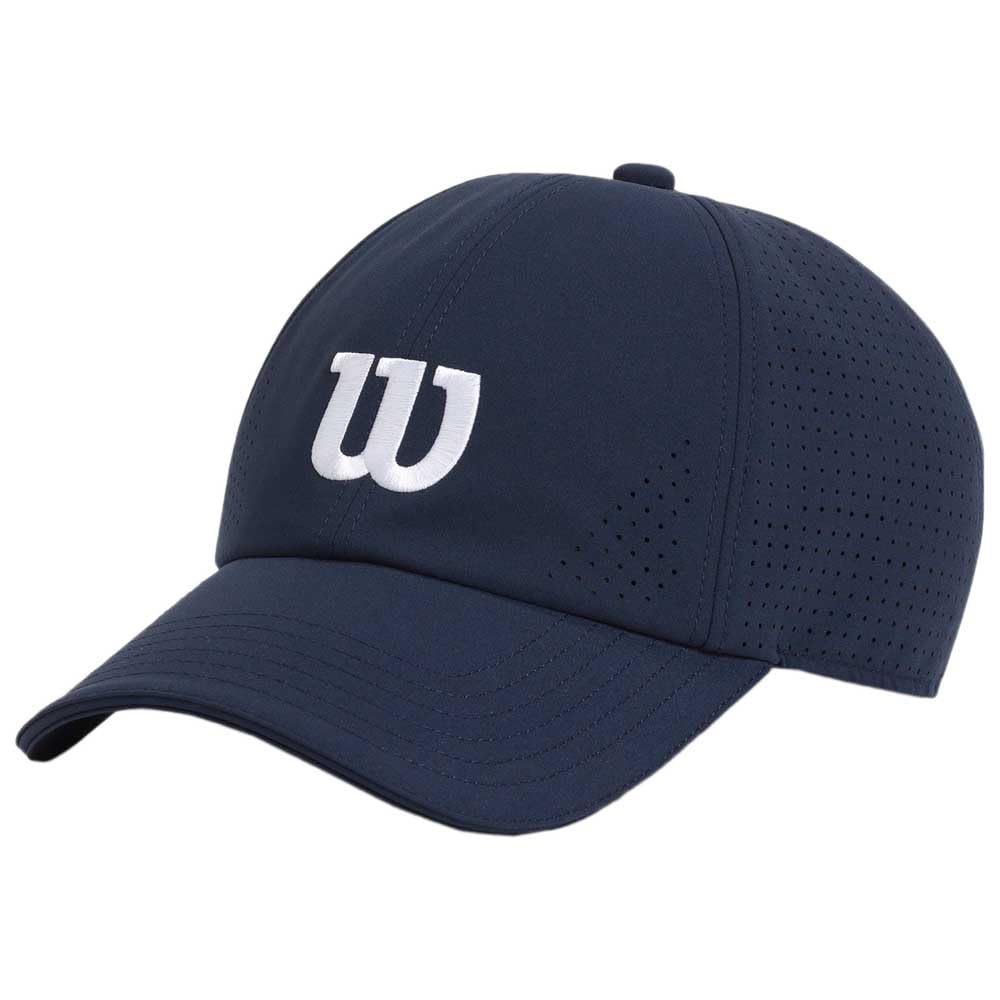 Wilson Gorra Perforada Active, Gorra Dinámica con Banda de Secado Rápido y Corona Estructurada, Diseño Aireado y Ajuste Regulable, Color: Azul Marino, Talla: SM