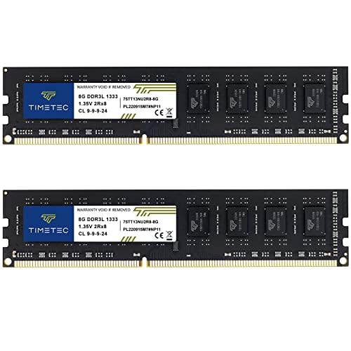 Timetec 16GB KIT(2x8GB) DDR3 / DDR3L 1333MHz PC3-10600 Non-ECC Unbuffered 1.5V / 1.35V CL9 2Rx8 Dual Rank 240 Pin UDIMM PC Desktop Computer Memory RAM Module Upgrade (16GB KIT(2x8GB)) - Image 7