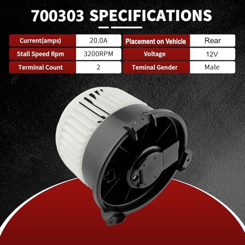 Image of Vetmor 700303 Rear HVAC Heater Blower Motor w /Fan Cage Compatible with Lexus 2010-2019 GX460, 2008-2019 LX570 | Toyota 2008-2013 Highlander, 2008-2019 Sequoia, 2011-2019 Sienne, Replace# 871030C061