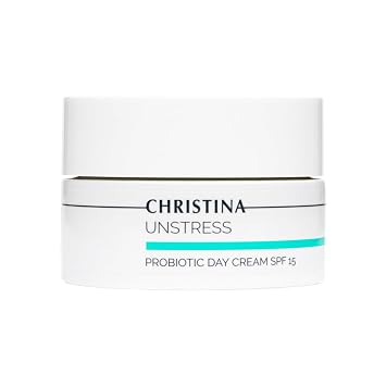 CHRISTINA - Unstress Probiotic Face Cream - Hydrating Moisturizer with Advanced Peptides, Anti-Aging Probiotics & Antioxidants - Supports Skin Radiance, Balance & Recovery - With SPF 15-50 ml