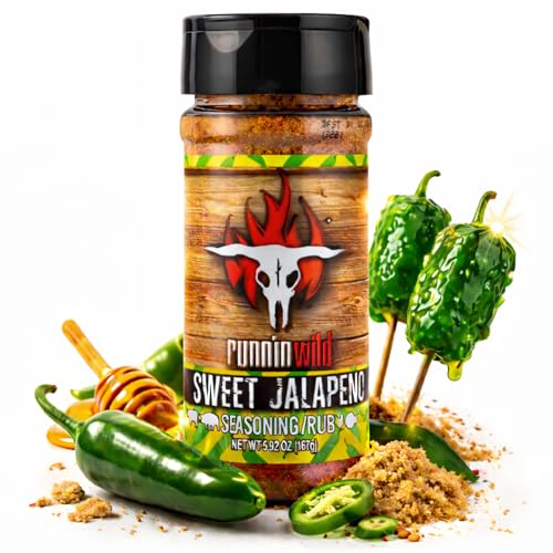 Image of Sweet Jalapeno Seasoning | Premium Sweet and Spicy Rub | Sweet Heat Rub for Beef, Pork, Chicken, and Fish | Incredible Fajita Seasoning and Rib Rub | Runnin Wild Foods, 5.9 oz