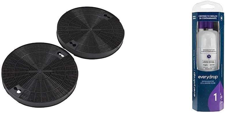 Kitchenaid W10272068 Range Hood Replacement Charcoal Filter (2-Pack) & everydrop by Whirlpool Ice and Water Refrigerator Filter 1, EDR1RXD1, Single-Pack, Purple