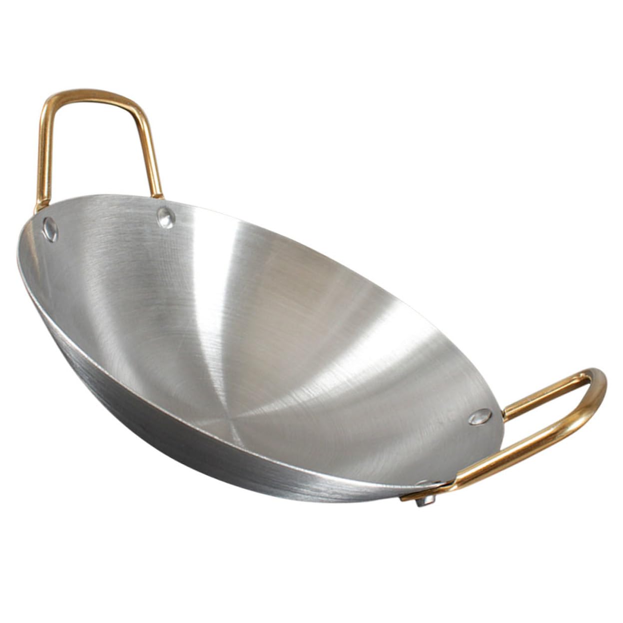 Pentola Doppia in Acciaio Inox 26 Cm Manici, Wok per Fornelli e Hot Pot per Ristorante, Padella Liscia Antiaderente per Cucina Domestica e Cottura di Ramen e Noodles