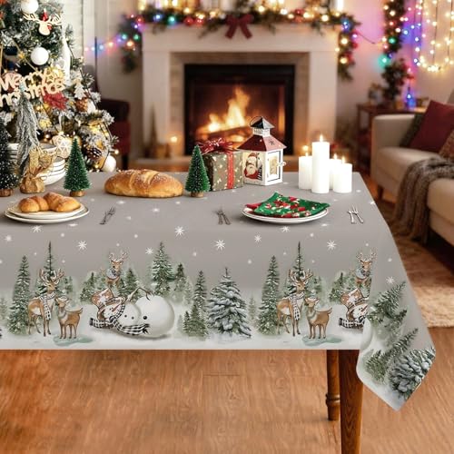 NVGVUP Weihnachten Tischdecke Abwaschbar 136x248 cm: Groß...