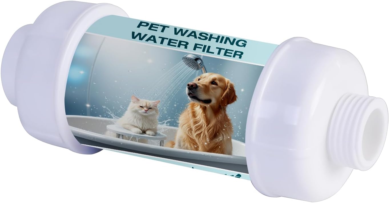 H&G lifestyles Dog Washing Hose Filter, Water Softener for Pet Bathing,Food Grade Soft Water Filter for Garden Hose 3/4” GHT, Helps Reduce Tangles & Keep Fur Smooth, Up to 7 GPM,1 Pack