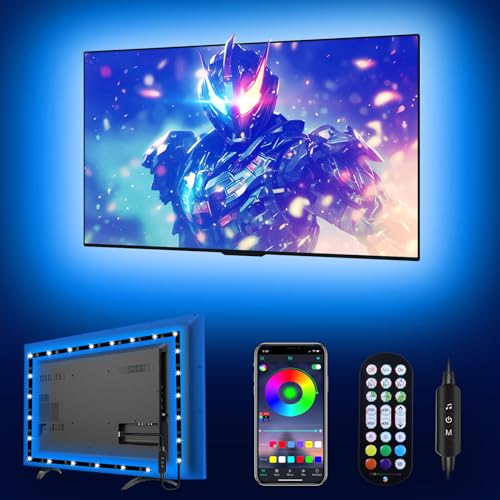 Daymeet LED Lights for TV Backlight, 13.1ft USB RGB Light Strip for 40-65 Inch Behind Lighting, Color Changing With Remote, Music Sync, Bluetooth APP Control for Bedroom, Computer, PC