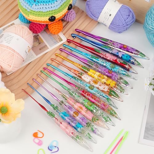 Image of Katech 8.0mm Crochet Hook for Arthritic Hands, Long Aluminum Inline Hooks