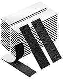 24 Pack Hook Loop Tape Heavy Duty, 1" x 4" Double Sided Sticky Fastener Tape, Strong Adhesive Strips, Sticky Reusable Interlocking Mounting Tape, Black