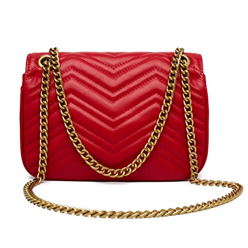 Chrysansmile Quilted Crossbody Bags Genuine Leather Clutch Purses Women's Shoulder Handbags With Chain4