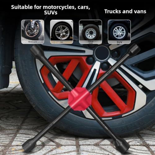 Llave de cambio de neumáticos de coche extensible con 4 vasos intercambiables 4