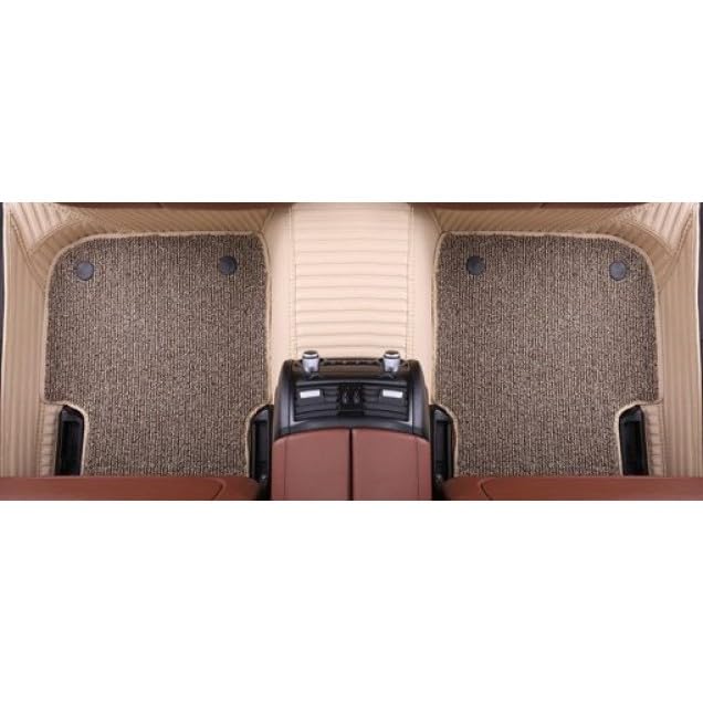 Image of MINANSH 9D Premium Leatherette Car Foot Mat Luxurious & Elegant Look | 100% Waterproof and Dust Proof | Custom Fitted 9D Car Floor Tray Mat for Tata Harrier EV 2026 (Full Beige)