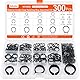 Jeboler 300 Sicherungsring Set, Ø 3-28 mm E-Clips Sprengring Seegering Sortiment, Externes C-Clips Sicherungsscheiben Innen Spannring Klemmring Geteilte Schnallen Unterlegscheiben für Wellen