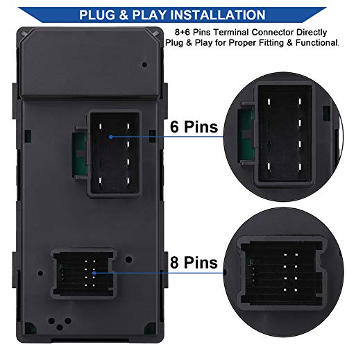 Obaee Driver Side Power Master Window Switch, Compatible with Chevy Silverado/Chevrolet Traverse/HHR/2007-2013 GMC Sierra/Yukon/Buick Enclave Replace OE 20945129 25789692 - Image 5