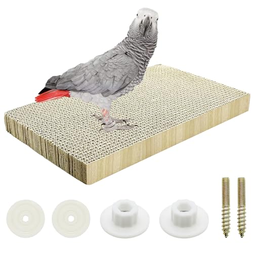 Image of Bird Perch Stand, Parrot Toys Parrot Chew Toys, Parrot Cardboard Bird Chew Toys Shredder Foraging Toys for Parakeet Parrot, Cockatiel, Conure, Lovebirds, L