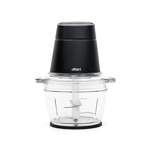 Multi Zerkleinerer 500W – 1L Glasbehälter, 4-fach Edelstahlklinge, 2 Stufen, spülmaschinengeeignet, Design-Zerkleinerer, Serie ONE dittert DARK