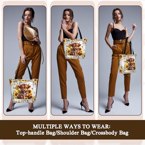 Tote Bag for Women, Everyday Carry, Large Capacity Reusable Shopping Bag with Zipper for Groceries, Work & Travel2