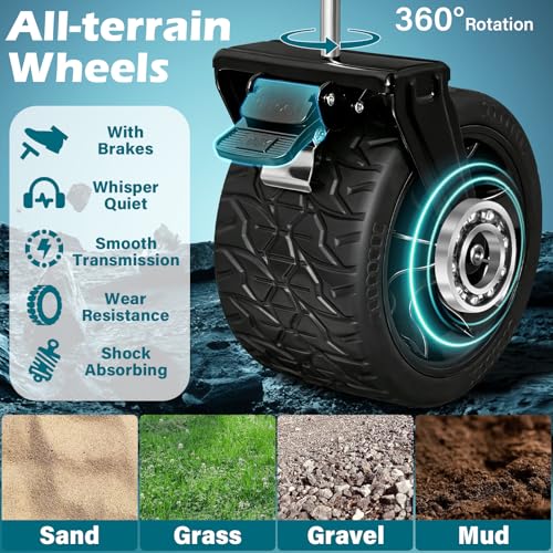Image of Beach Wagon with Big Wheels for Sand: 600LBS All Terrain Collapsible Beach Cart Foldable - Portable Heavy Duty Folding Utility Wagon Cart for Groceries Shopping Outdoor Camping Sports