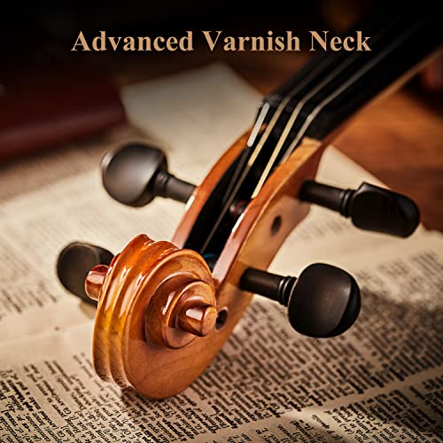 Image of Eastar EVA-330 4 /4 Solid Wood Violin Set Full Size for Students Kids Adults with Hard Case, Shoulder Rest, Rosin, Two Bow, Clip-on Tuner and Extra Strings