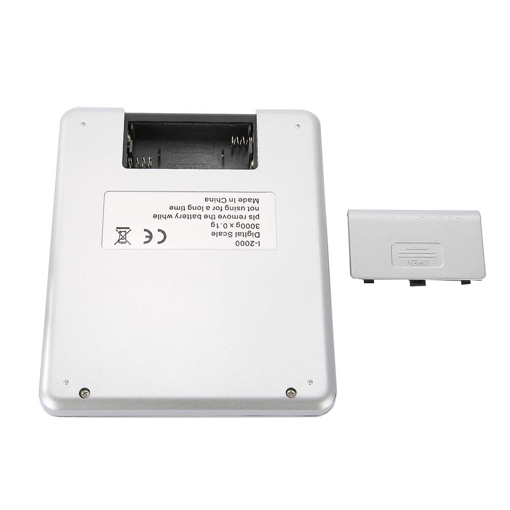 Digitale Küchenwaage, Briefwaage, Haushaltswaage, Feinwaage mit Tare-Funktion mit LCD-Display Edelstahl Plattform zum Messen von Lebensmittel Schmuck Küchenwaage(3kg/0.1g)