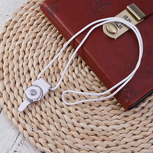Cordão longo destacável com fivela rotativa de uso duplo (branco)